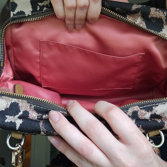 Coach Brown and Black Leopard Print Satchel - Picture 16 of 16